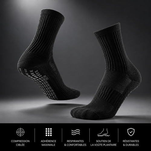 Chaussettes grip de compression — Noir